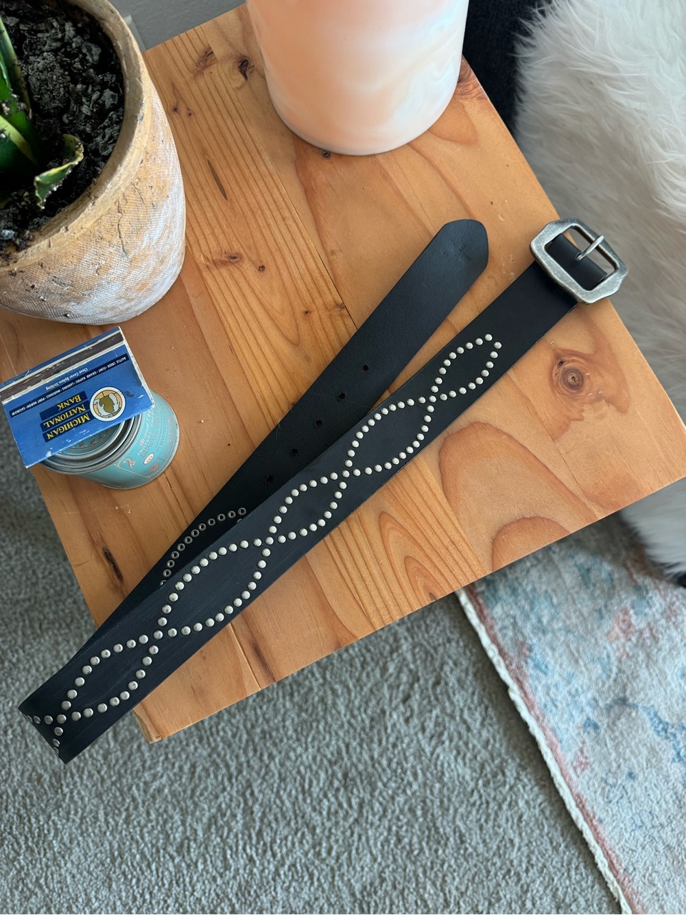 Black Studded Leather Belt - Carhartt